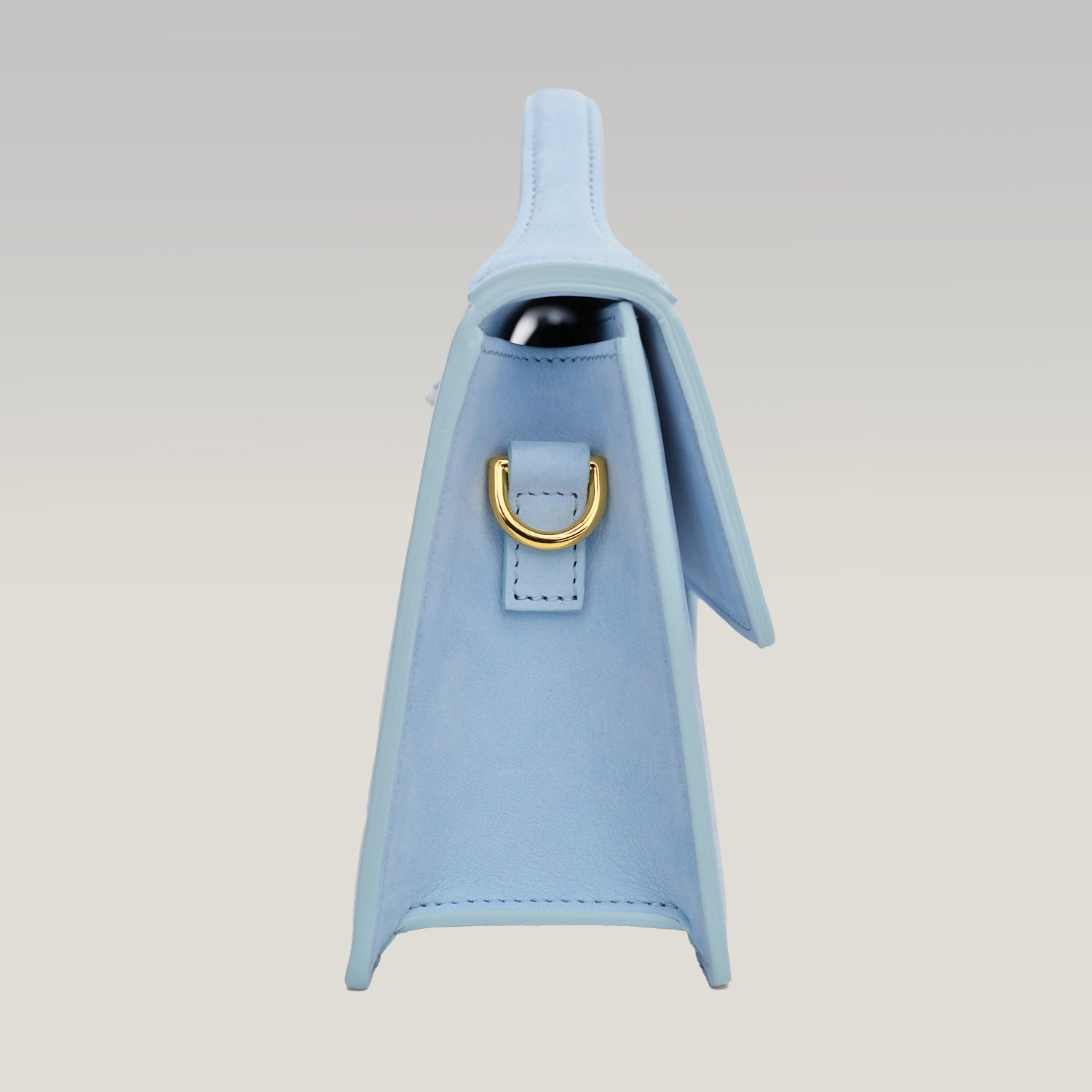 Jacquemus Le Grand Bambino Azzurro in Pelle con Manico