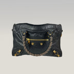 Borsa Balenciaga Classic Motorcycle Nera in Pelle con Hardware Dorato – 30 cm