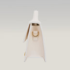 Jacquemus Le Grand Bambino borsa bianca in pelle liscia con logo dorato