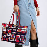 CHRISTIAN LOUBOUTIN  Cabata Small Tarot Patent Spiked TOTE Bag