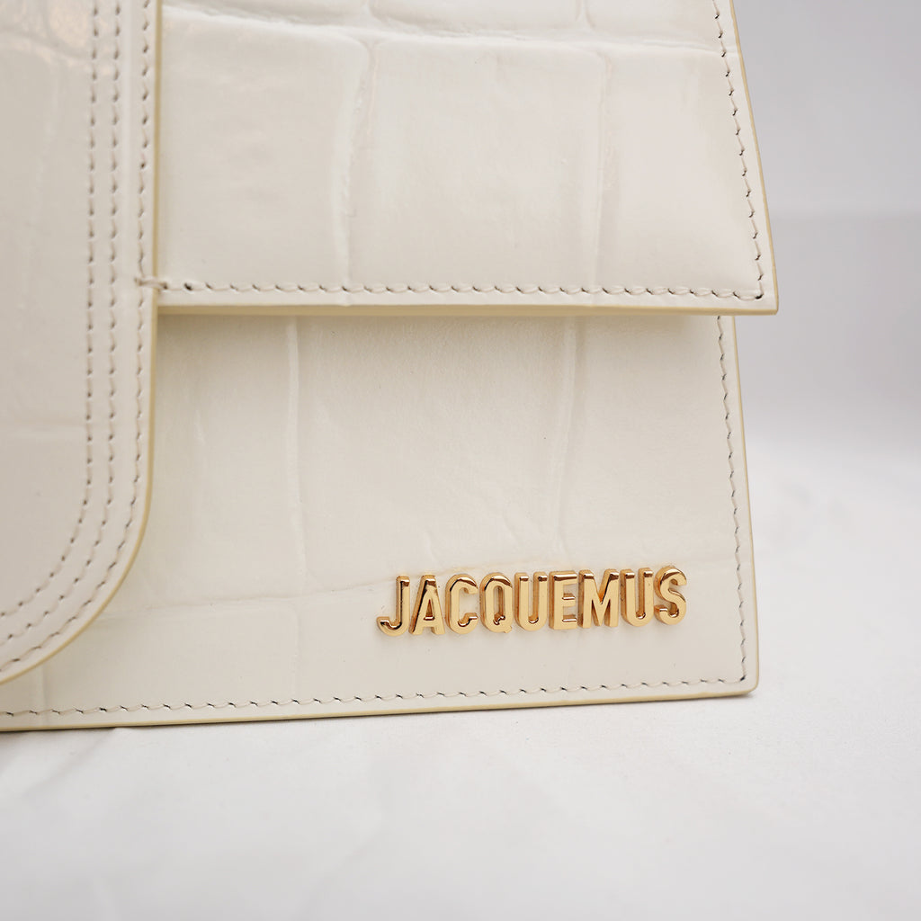 Jacquemus Le Grand Bambino Bianco Croc-Effect – Elegante e Iconica