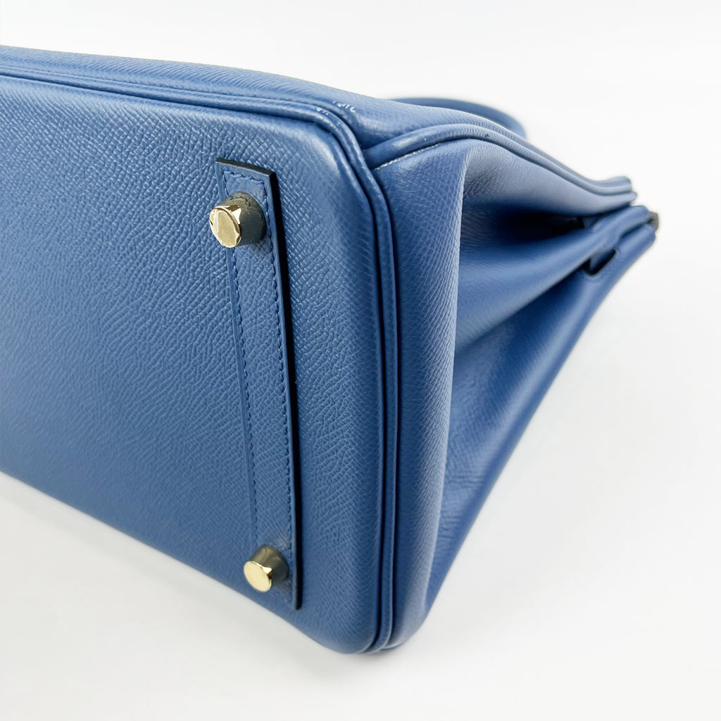 Hermès Birkin 30 in Pelle Blu Turchese Borsa Iconica con Hardware