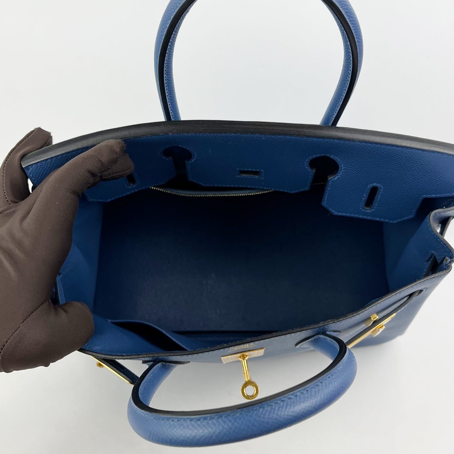 Hermès Birkin 30 in Pelle Blu Turchese Borsa Iconica con Hardware