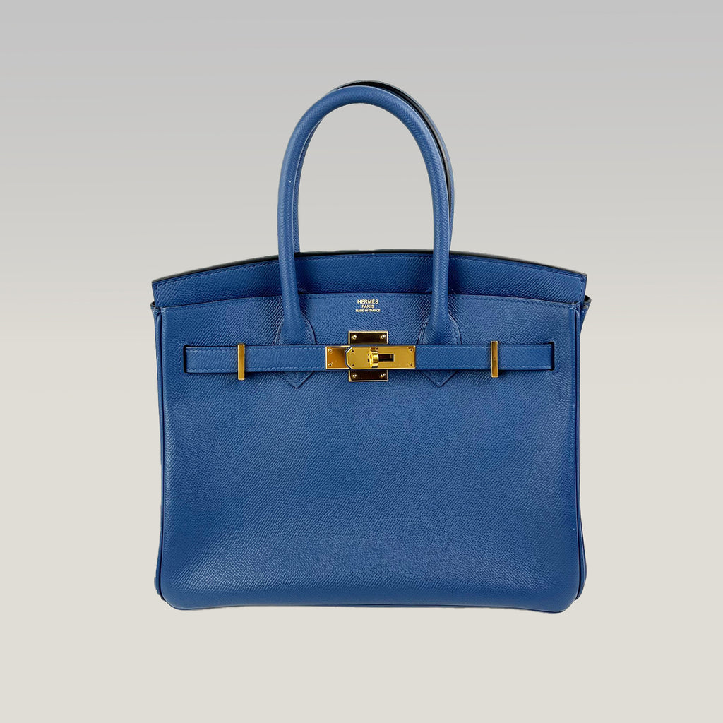 Hermès Birkin 30 in Pelle Blu Turchese Borsa Iconica con Hardware