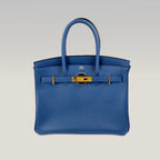 Hermès Birkin 30 in Pelle Blu Turchese Borsa Iconica con Hardware