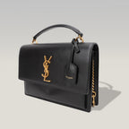 Saint Laurent Paris Sunset Medium Borsa in Pelle Nera