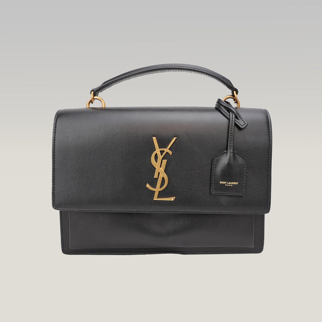 Saint Laurent Paris Sunset Medium Borsa in Pelle Nera