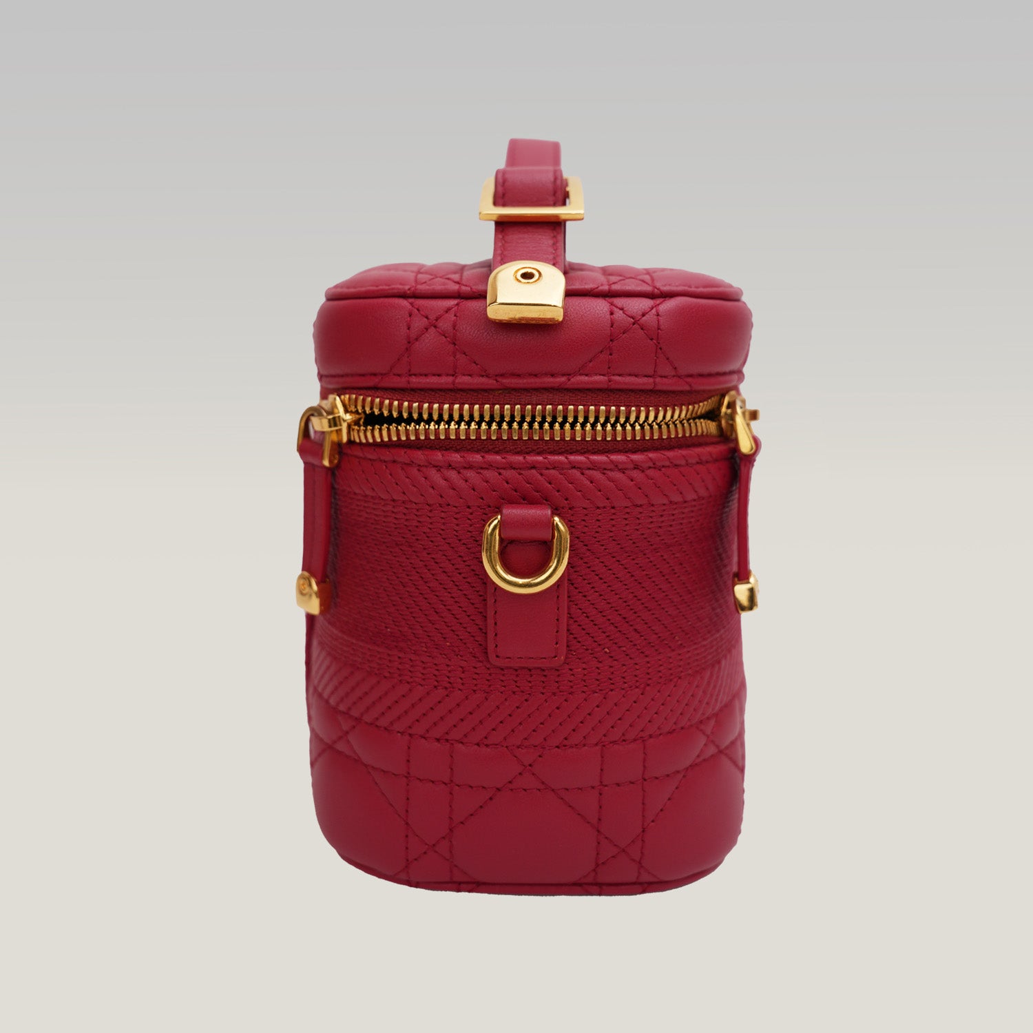 Dior Travel Vanity – vanity bag piccola in pelle di vitello cannage rossa