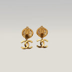Chanel Orecchini Vintage con Perla e Logo CC Oro 1994 Rari