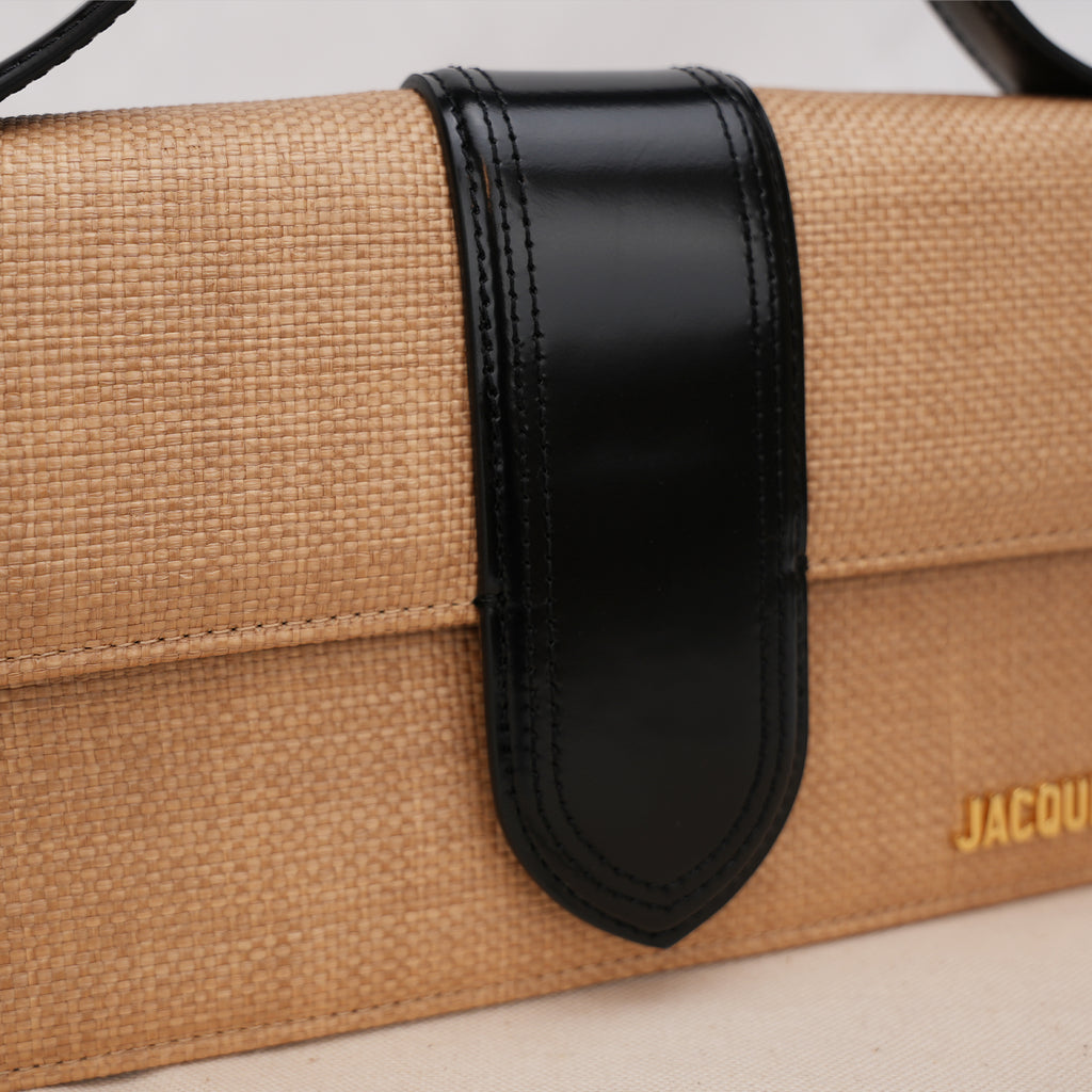 Jacquemus Il Grande Bambino rafia giallo e nero