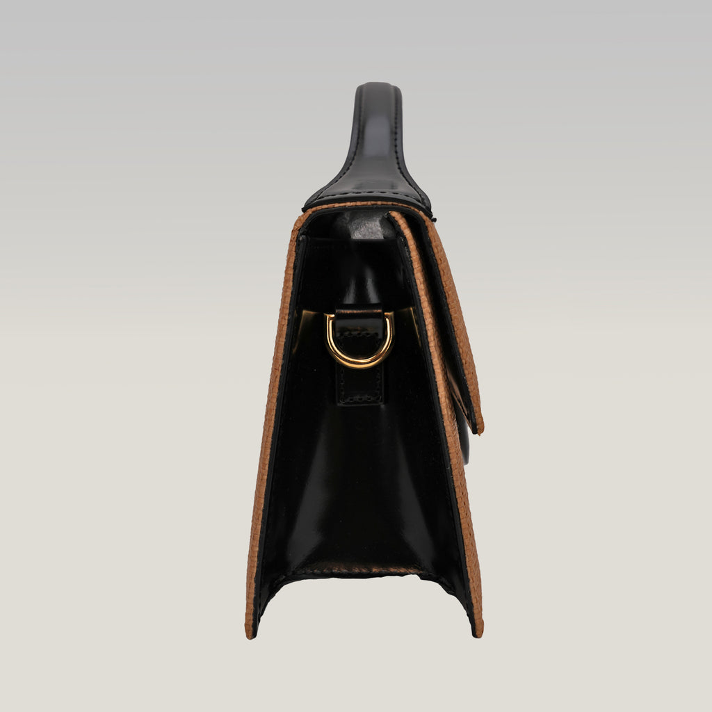 Jacquemus Il Grande Bambino rafia giallo e nero