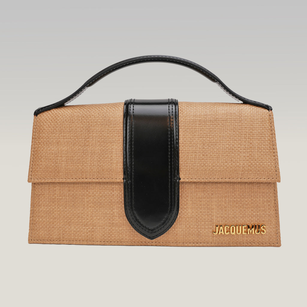 Jacquemus Il Grande Bambino rafia giallo e nero