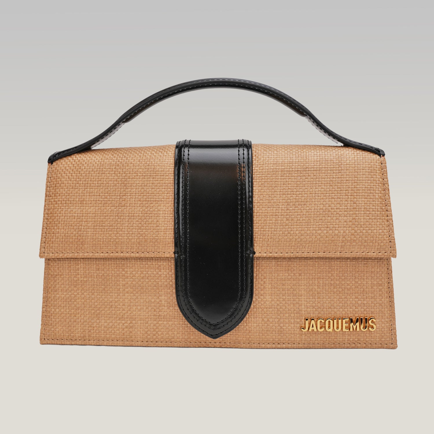 Jacquemus Il Grande Bambino rafia giallo e nero