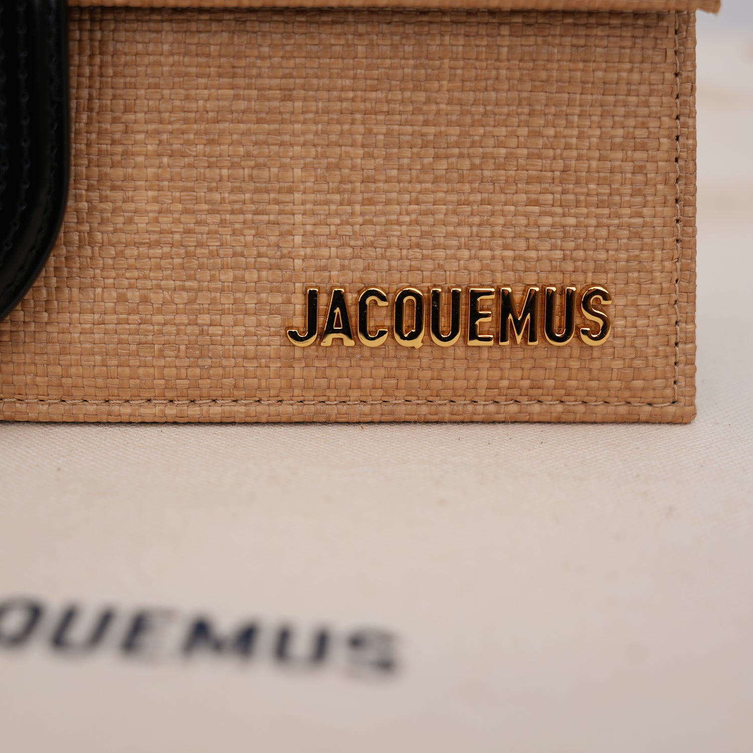 Jacquemus Il Grande Bambino rafia giallo e nero