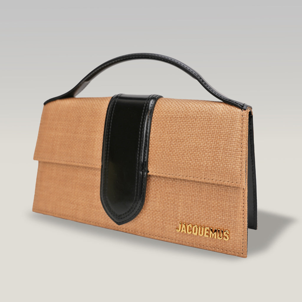 Jacquemus Il Grande Bambino rafia giallo e nero