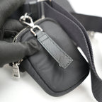 Prada Mini Hobo in Nylon Nero con Pouch e Tracolla