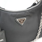 Prada Mini Hobo in Nylon Nero con Pouch e Tracolla