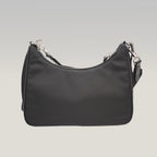 Prada Mini Hobo in Nylon Nero con Pouch e Tracolla
