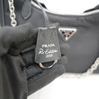 Prada Mini Hobo in Nylon Nero con Pouch e Tracolla