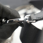 Prada Mini Hobo in Nylon Nero con Pouch e Tracolla