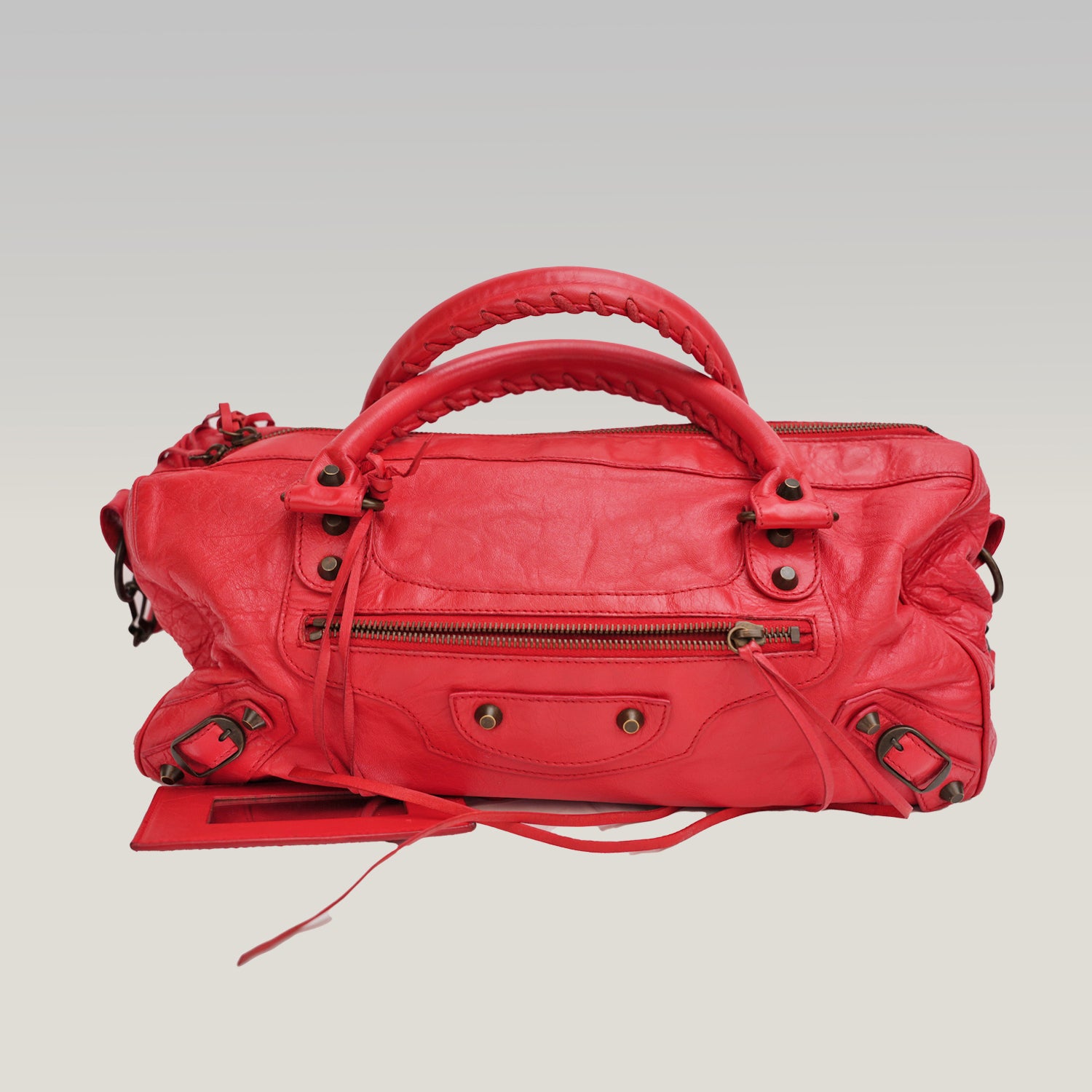 Balenciaga borsa Classic City rossa in pelle con tracolla – iconica