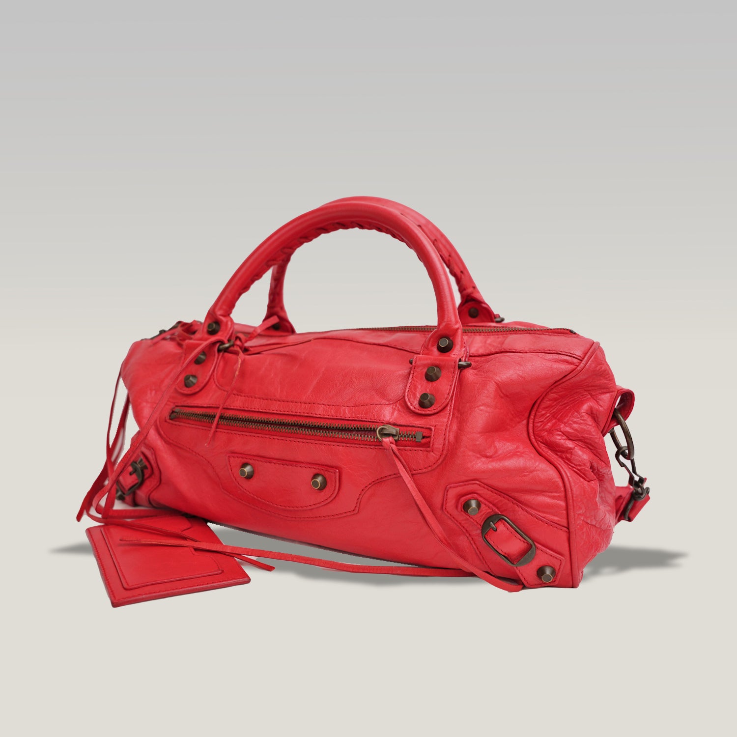Balenciaga borsa Classic City rossa in pelle con tracolla – iconica