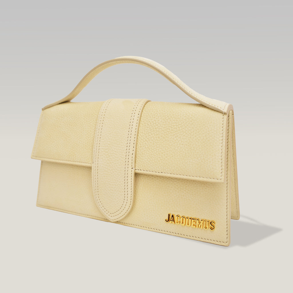 Jacquemus Le Grand Bambino Giallo Pallido in Pelle con Tracolla