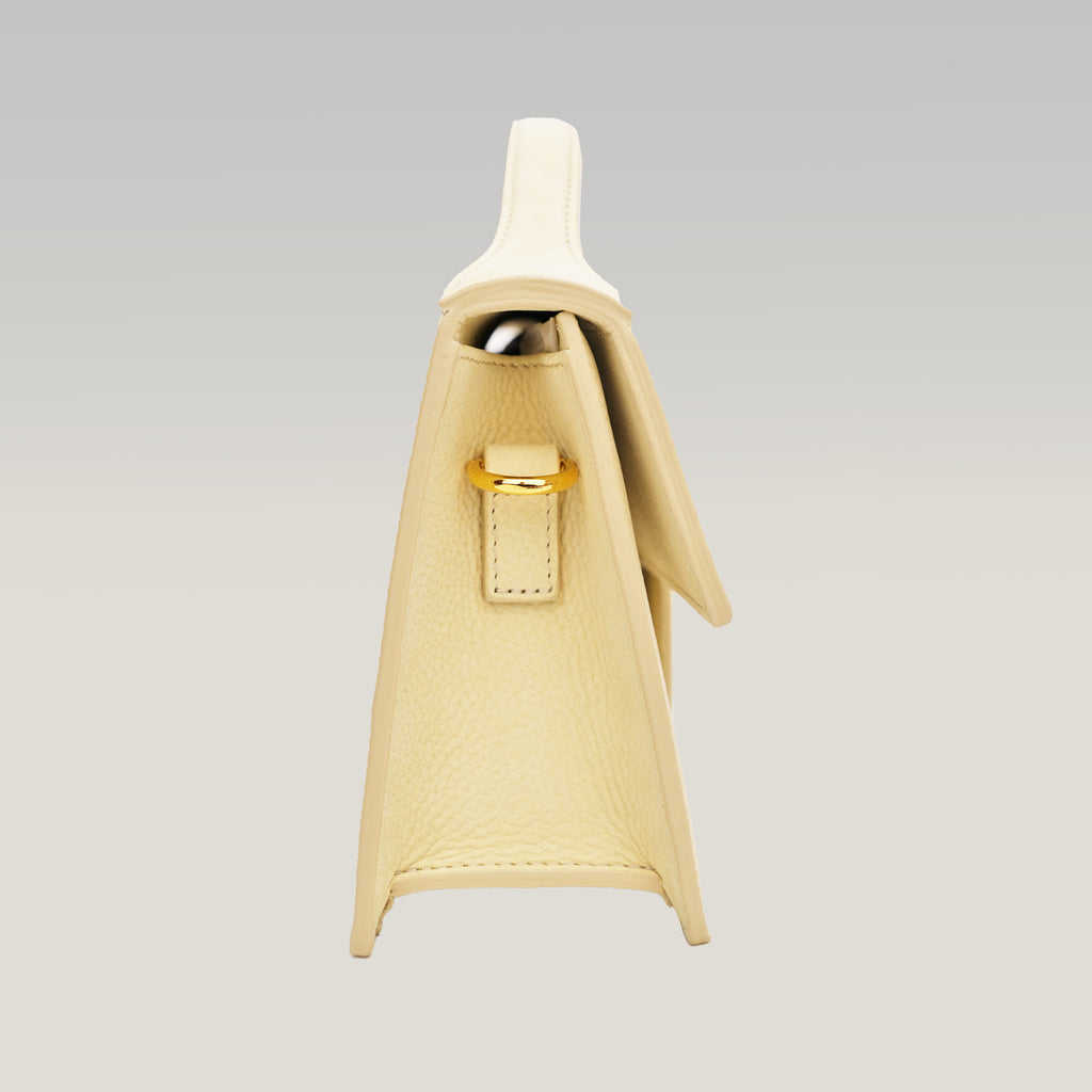 Jacquemus Le Grand Bambino Giallo Pallido in Pelle con Tracolla