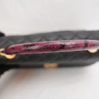 Chanel Coco Handle Media in Pelle Martellata Nera con Manico e Tracolla