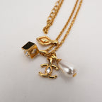 Chanel CC Multicharm Necklace Gold with Pearl and Crystals
