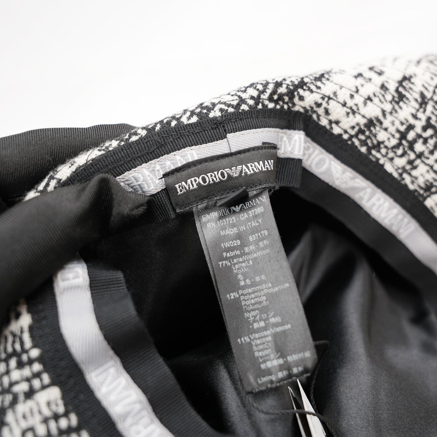 Emporio Armani Black and White Bucket Hat