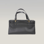Christian Dior Vintage Tote Orizzontale in Pelle Nera con Cintura