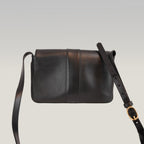 Gucci Arli Borsa a Tracolla in Pelle Nera con Logo Doppia G Dorato