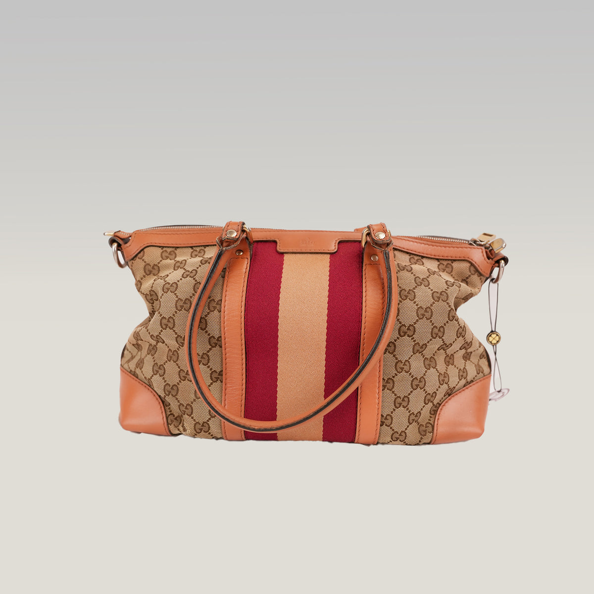 Gucci Vintage Web GG Canvas Borsa Media Rossa e Rosa