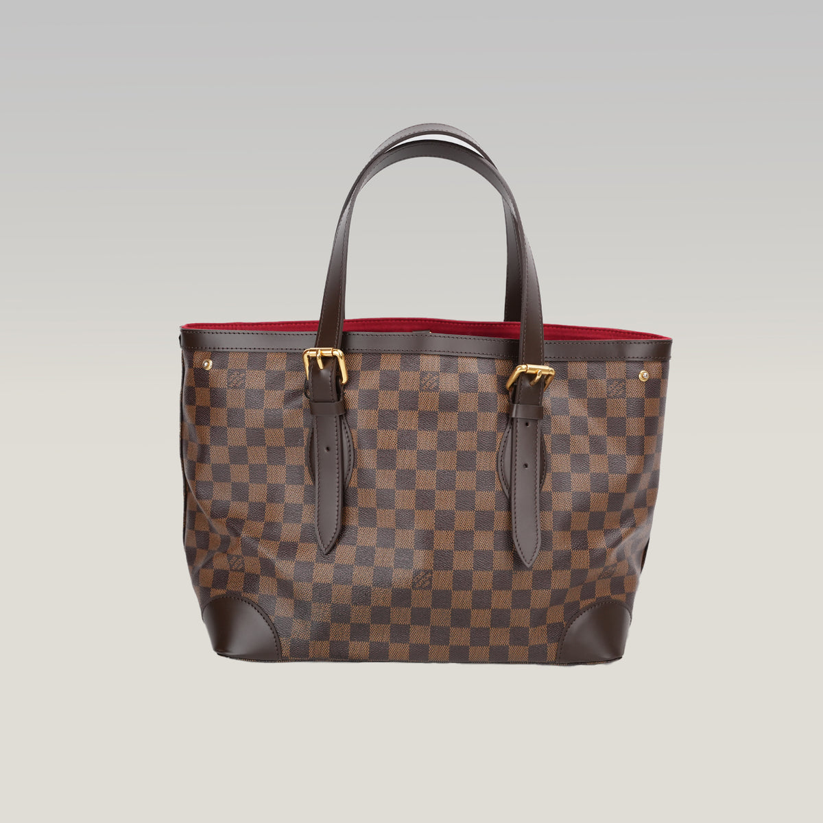 Louis Vuitton Hampstead GM Damier Ebene in Tela Cerata Marrone