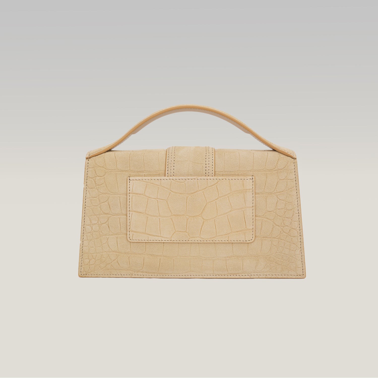 Jacquemus Large Le Bambino Croc Embossed Leather Tote Bag Beige