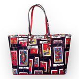 CHRISTIAN LOUBOUTIN  Cabata Small Tarot Patent Spiked TOTE Bag