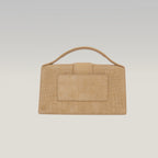 Jacquemus Borsa a Mano in Camoscio Beige Effetto Coccodrillo