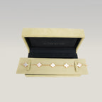 Bracciale Van Cleef & Arpels Vintage Alhambra 5 Motivi in Madreperla Bianca e Oro Giallo 18K