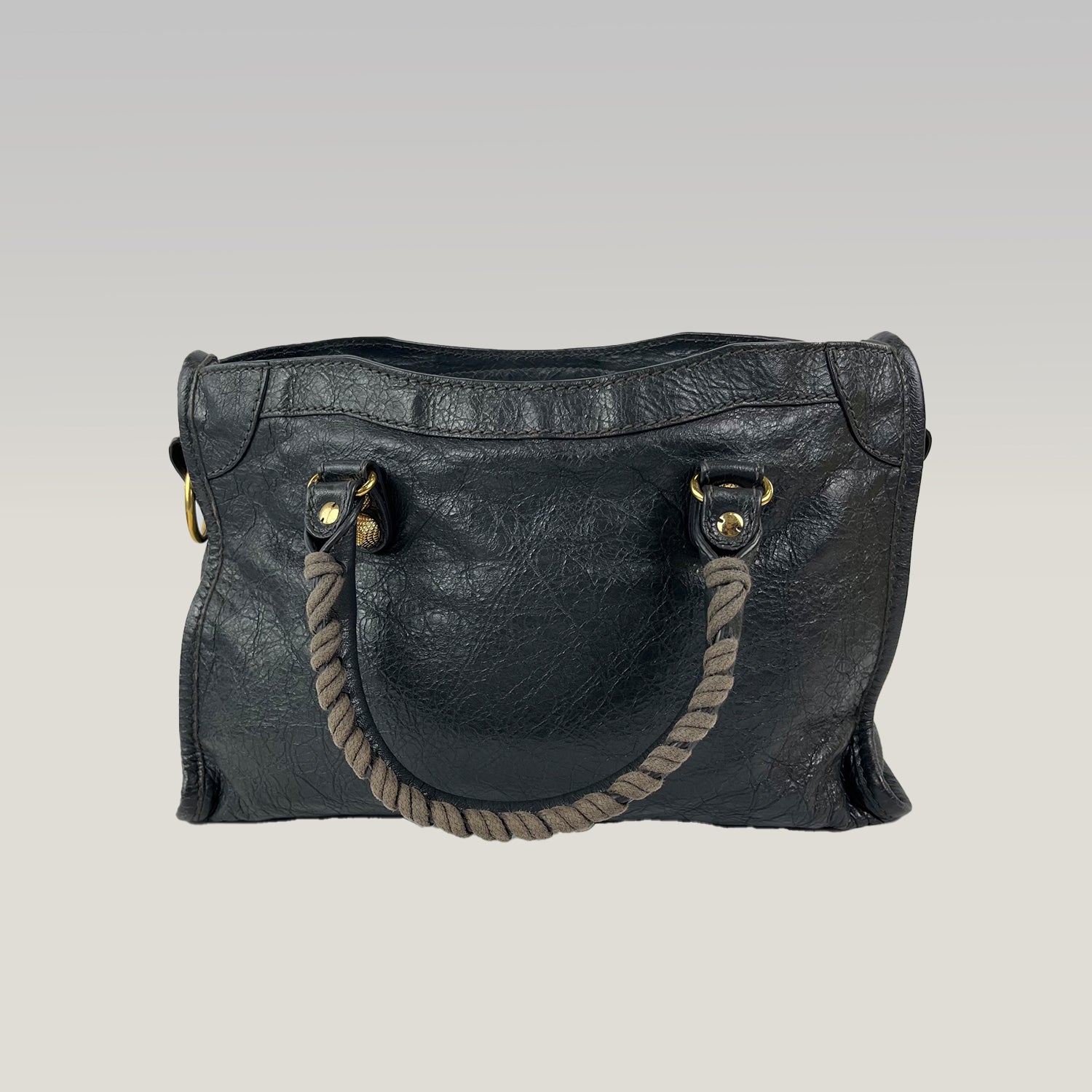Borsa Balenciaga Classic Motorcycle Nera in Pelle con Hardware Dorato – 30 cm