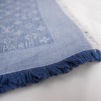 Louis Vuitton Monogram Shawl Blu in Seta e Lana Oversize