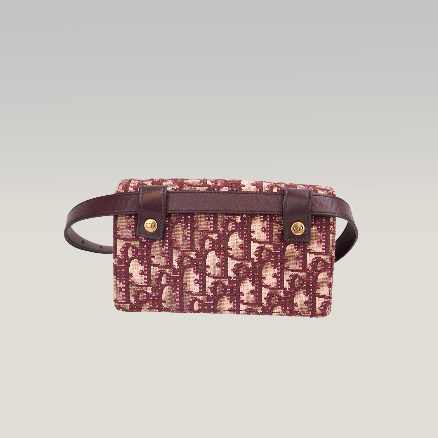 Dior Saddle Pochette Rettangolare in Canvas Oblique Rosso con Charm D Dorato