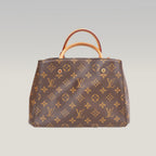 Louis Vuitton Montaigne BB Monogram Handbag Brown Coated Canvas & Leather Top Handle Shoulder Bag