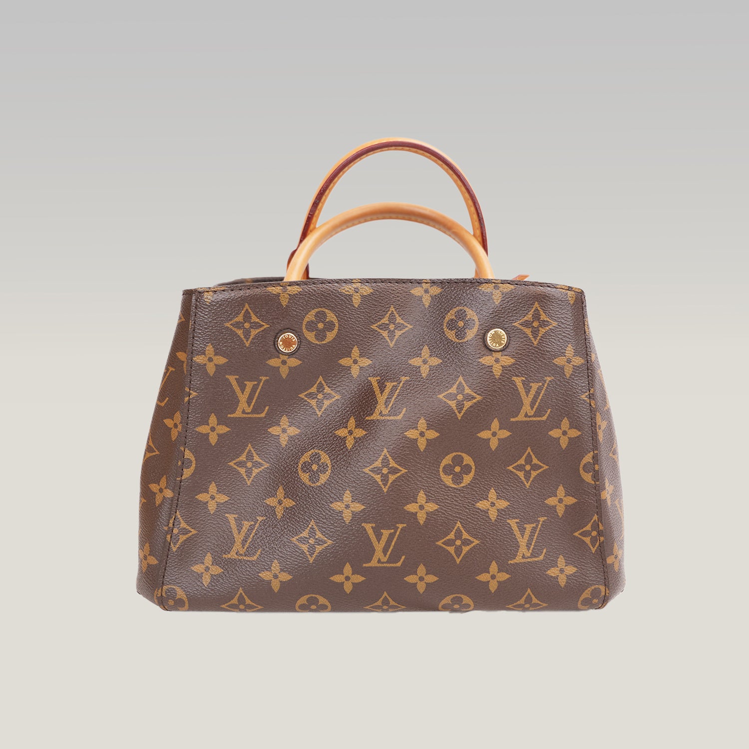 Louis Vuitton Montaigne BB Monogram Handbag Brown Coated Canvas & Leather Top Handle Shoulder Bag