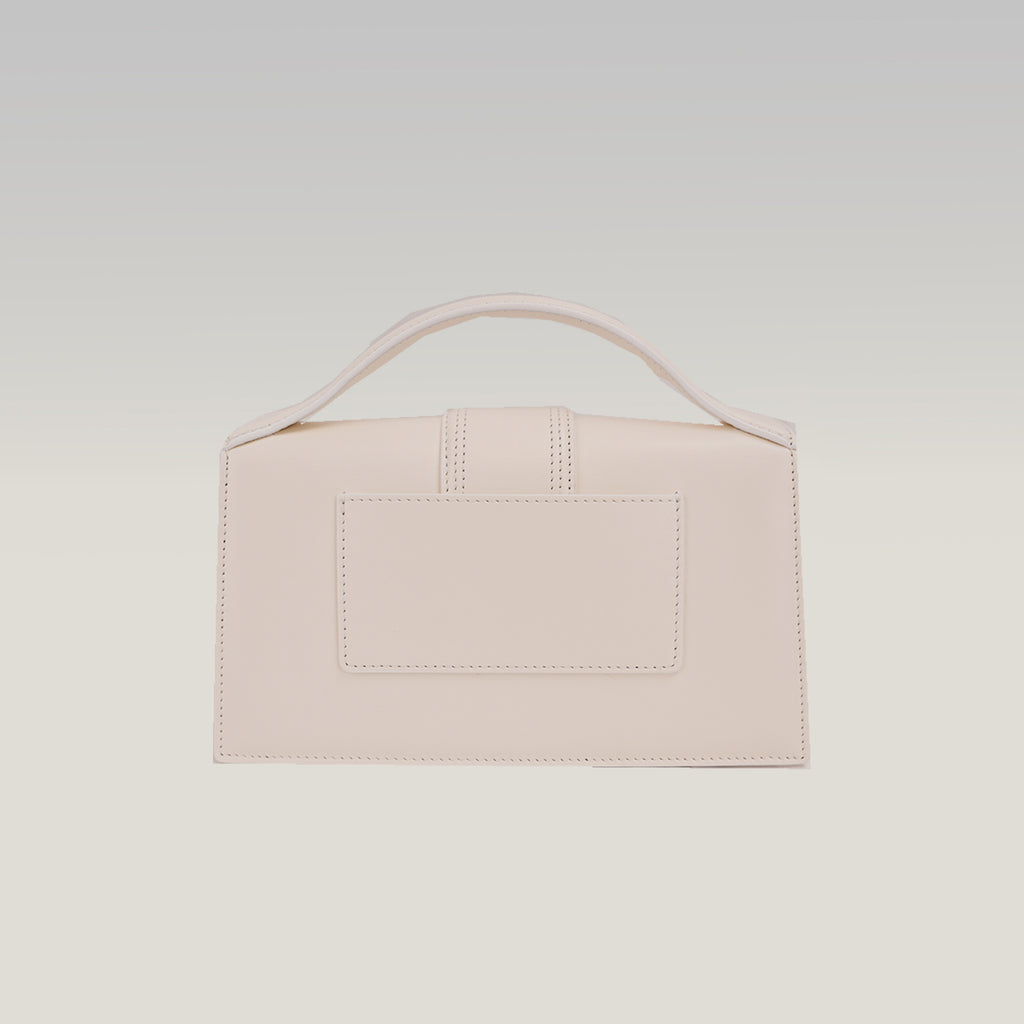 Jacquemus Borsa a Mano in Pelle Avorio con Logo Dorato
