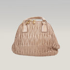 Miu Miu Matelassé Pink Beige Leather Small Handbag Gold Hardware Vintage Style