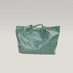 Goyard Saint Louis Tote Bag Verde in Tela Goyardine con Finiture in Pelle e Pochette Coordinata