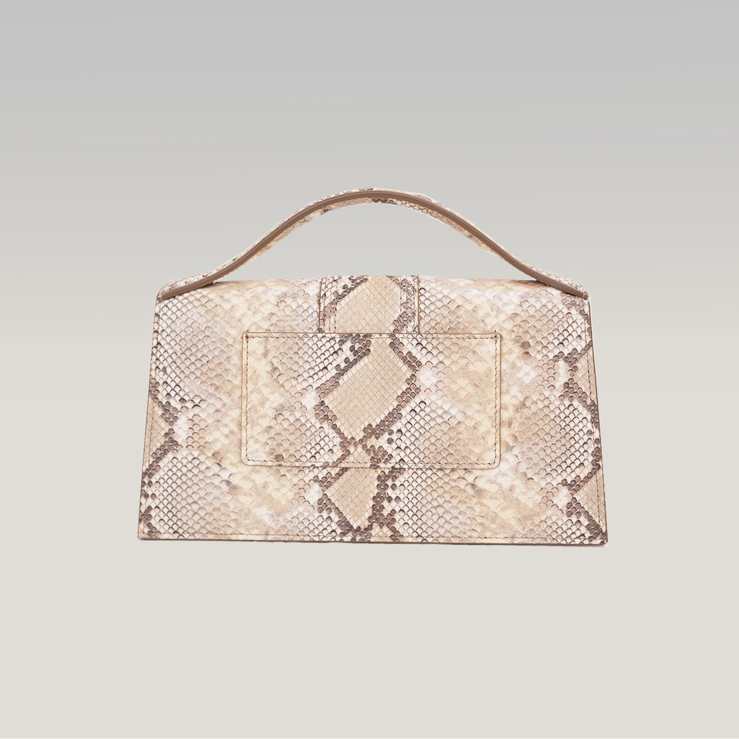 Jacquemus Le Grand Bambino Python Embossed Leather Medium Crossbody Bag Beige