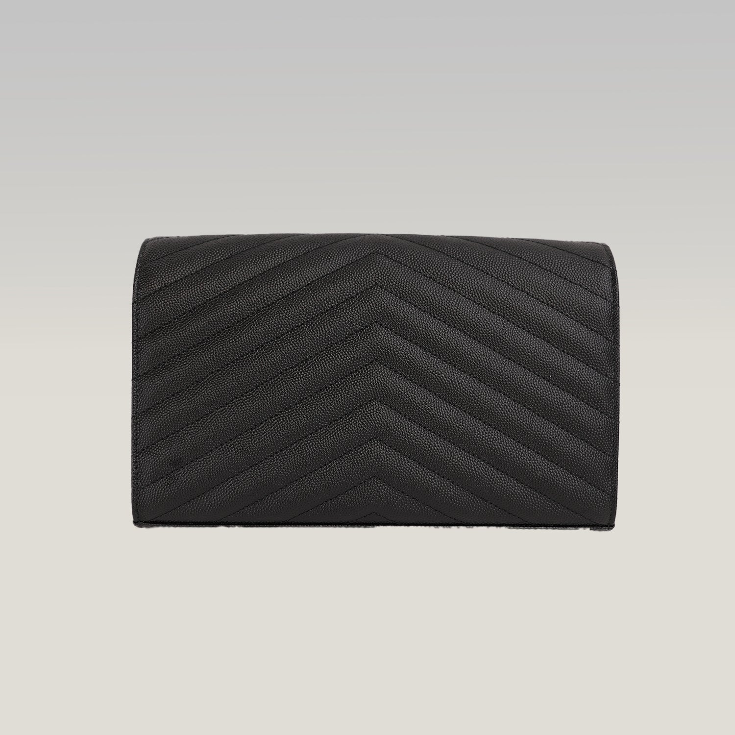 Pochette Saint Laurent Monogram Nera in Pelle Matelassé Chevron con Logo YSL Dorato