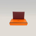 Hermès Portacarte in Pelle Bordeaux Stamp K con Scatola